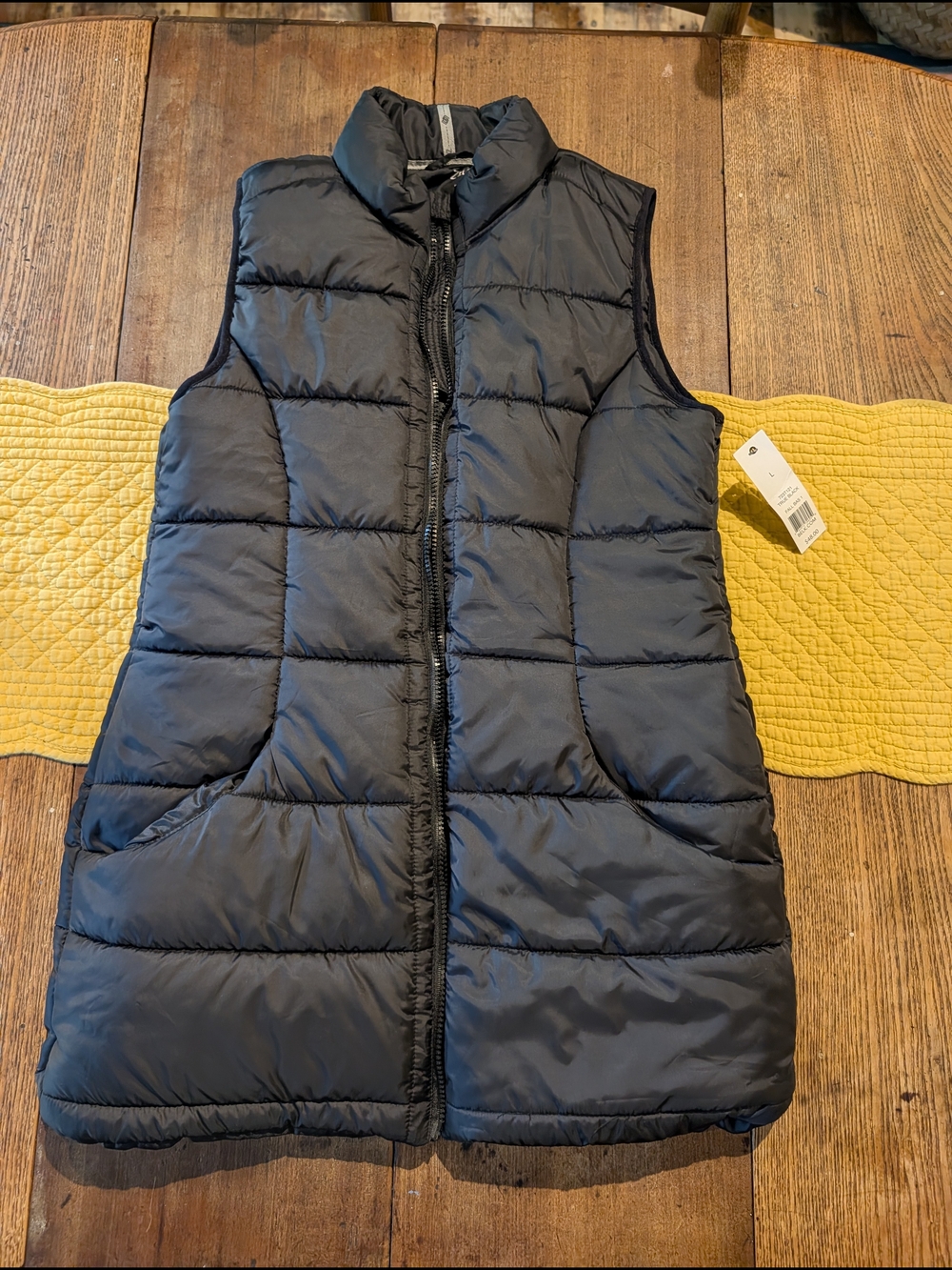 ZELOS Black Quilted Puffer Vest